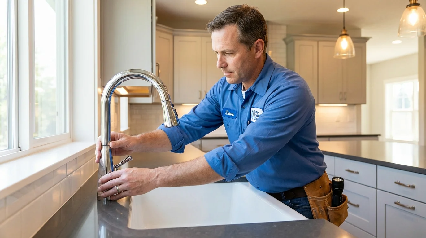 Kitchen faucet installation by Johns Plumbing LLC in Evans