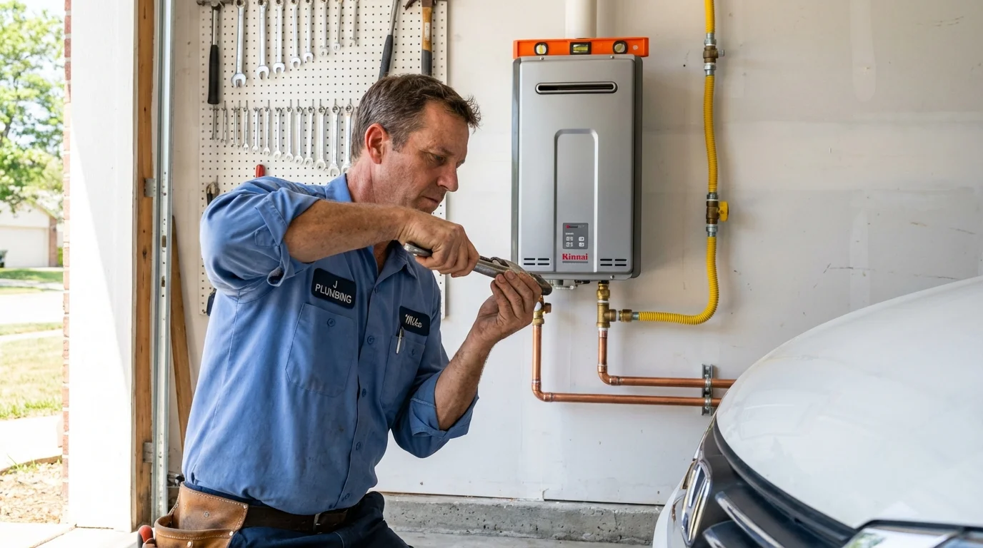 Tankless water heater installation by a Johns Plumbing LLC plumber in Evans